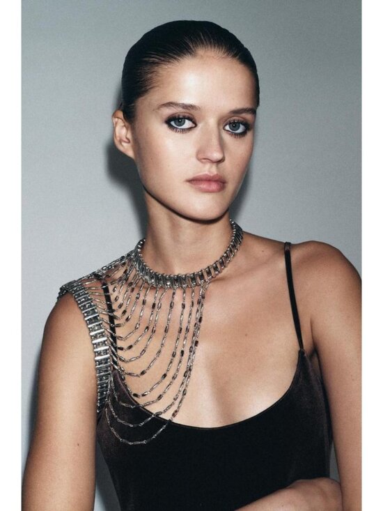 ZARA BEADED SHOULDER NECKLACE - Picture 2 of 5